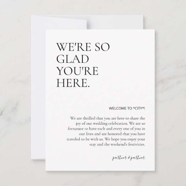 Cartão De Notas Inserir Bag de Boas-vindas (Frente)