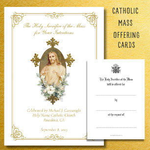 Cartão De Notas Intenções de Oferta da Missa Católica Lembrança