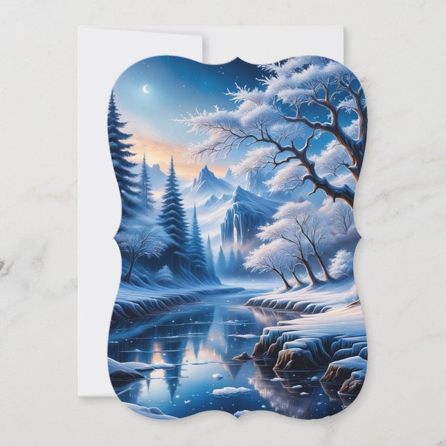 Cartão De Notas Invernos de Poeira de Estrelas Gelada são mágicos. (Frente)