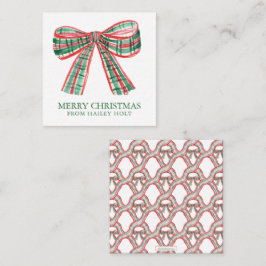 Cartão De Notas Invólucro da Xadrez de Natal com Aquarela