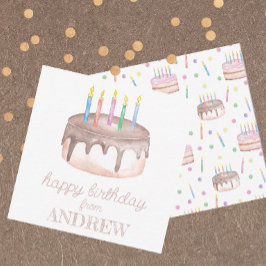 Cartão De Notas Invólucro de doação de bolos de aquarela