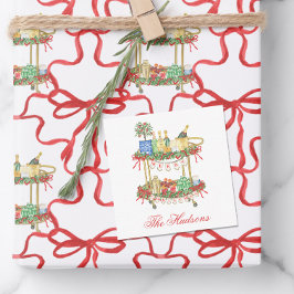 Cartão De Notas Invólucro do Carrinho de Bar de Champagne Watercol