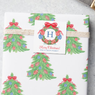 Cartão De Notas Invólucro Wreath de Futebol Watercolor de Natal