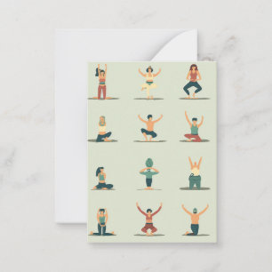Cartão De Notas Ioga, pilates, temático
