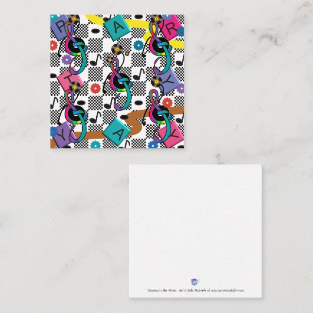 Cartão De Notas Ir Pratos de papel para guardanapo de cocktail ret (Frente/Verso)