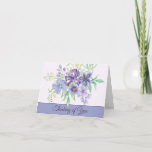 Cartão De Notas Íris aquarela roxa e azul personalizável