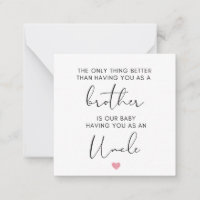 Irmão Promovido ao Tio, revelação de gravidez