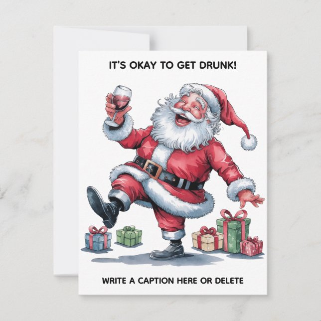 Cartão De Notas It's Okay To Get Drunk™ Flat Note Card (Frente)