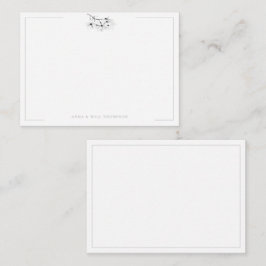 Cartão De Notas Ivory Magnolia Simple Class Elegant Weding Casal
