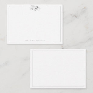 Cartão De Notas Ivory Magnolia Simple Class Elegant Weding Casal