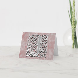 Cartão De Notas J Monogram "Silver Stone" Note Card Greeting Card