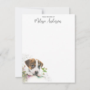 Cartão De Notas Jack Russell Terrier Cute Puppy Dog Personalizado