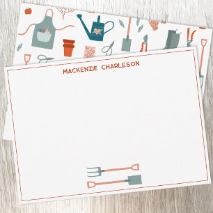Cartão De Notas Jardinagem de Nomes Personalizados