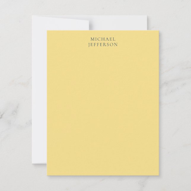 Cartão De Notas Jasmine & Slate Grey Minimalist Plain Modern Name (Frente)