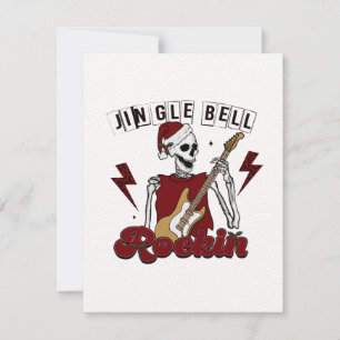 Cartão De Notas Jingle Bell Rockin' No Skeleton Guitar Player