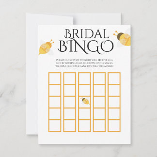 Cartão De Notas Jogo de Bingo para Chá de Noiva com Mel de Abelha