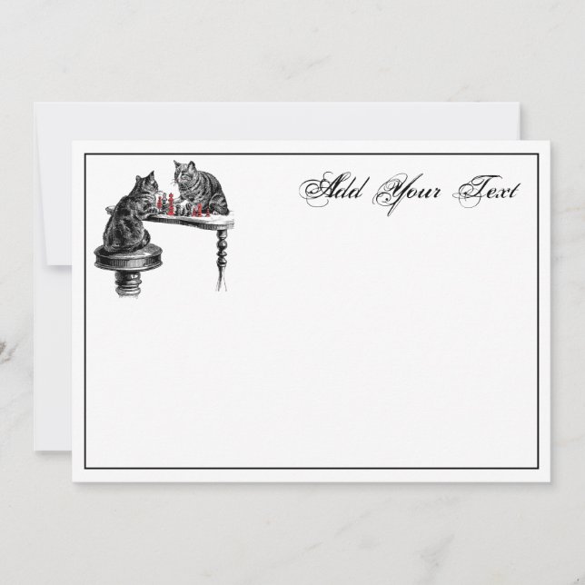 Cartão De Notas Jogos do conselho Dois Gatos jogando Chess Match N (Frente)