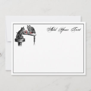 Cartão De Notas Jogos do conselho Dois Gatos jogando Chess Match N