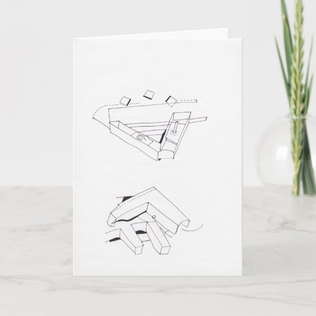 Cartão De Notas Jogos do Edifício com placa VF Monograma Desenho 1 (Frente)