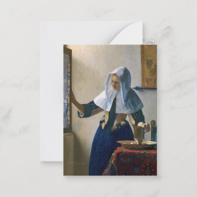 Cartão De Notas Johannes Vermeer - Mulher com Pitcher de Água (Frente)