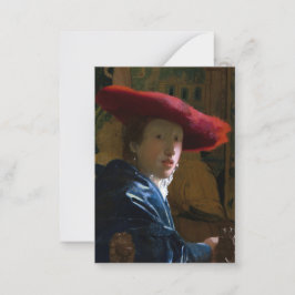Cartão De Notas Johannes Vermeer - Rapariga com Chapéu Vermelho