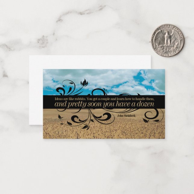 Cartão De Notas John Steinbeck Inspirational Cita "Ideias" (Frente/Verso In Situ)