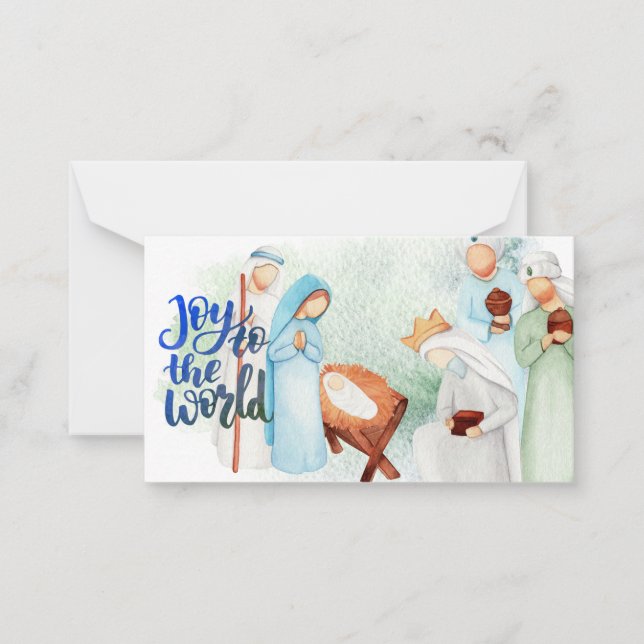 Cartão De Notas Joy To The World Natividade Note Card (Frente)