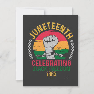 Cartão De Notas Juneteenth Celebrando a Liberdade Negra 1865