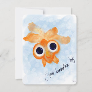 Cartão De Notas Just Bubblin By Watercolor Goldfish Flat Notecard