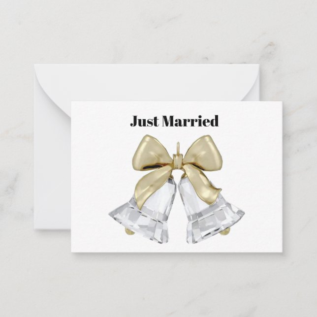 Cartão De Notas Just Married Note Card (Frente)