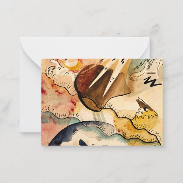 Cartão De Notas Kandinsky - Paisagem da chuva, abstrato (Frente)