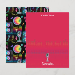 Cartão De Notas Karaoke Glow Singing Music Custom Name