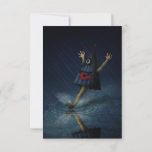 Cartão De Notas Kasa Obake Japonês Umbrella Ghost Day Rainy