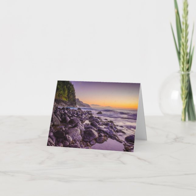 Cartão De Notas Ke’e Beach em Sunrise, Kauai, Havaí (Frente)