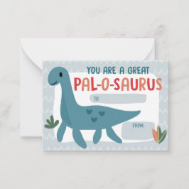 Cartão De Notas Kids Dinosaur Classroom Valentine's Day Card
