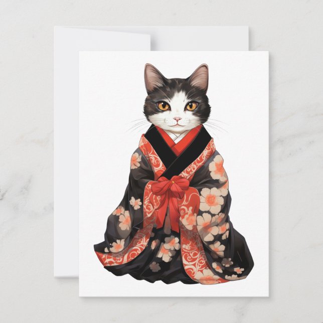 Cartão De Notas Kimono Cat (Frente)