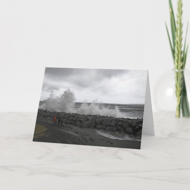 Cartão De Notas King Tide Waves em West Port, WA (Frente)