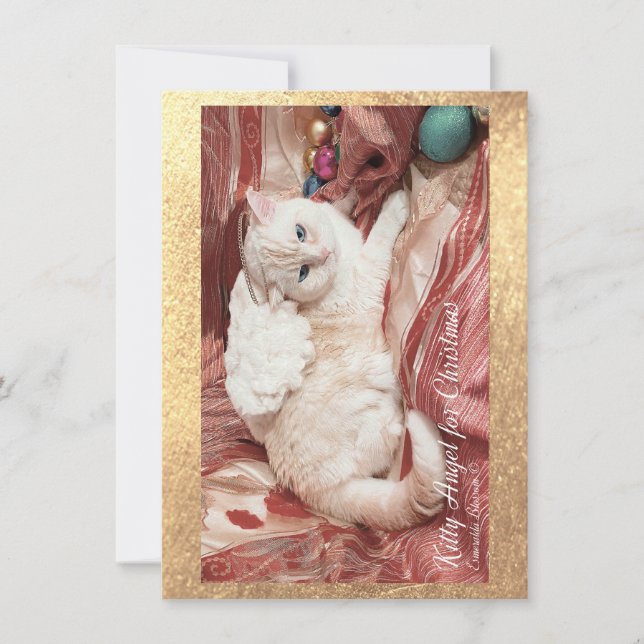 Cartão De Notas Kitty Angel for Christmas (Frente)