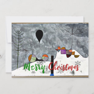 Cartão De Notas Klee - Pintura de Inverno, cumprimentos de Natal