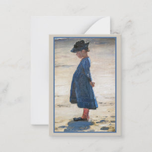 Cartão De Notas Kroyer - Menina em pé na Praia de Skagen