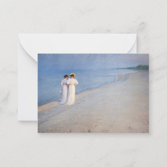 Cartão De Notas Kroyer - Noite de Verão em Skagen Beach (Frente)