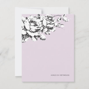 Cartão De Notas La Vie en Rosa Floral Stationery - Roxo