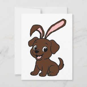 Cartão De Notas Labrador Retriever Chocolate Páscoa Cartoon