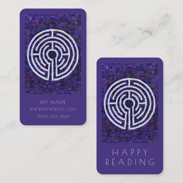 Cartão De Notas LABYRINTH VIII Marca Comercial 3.5x2 Violeta (Frente/Verso)