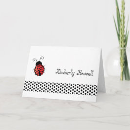 Cartão De Notas Ladybug com papel personalizado de pontos