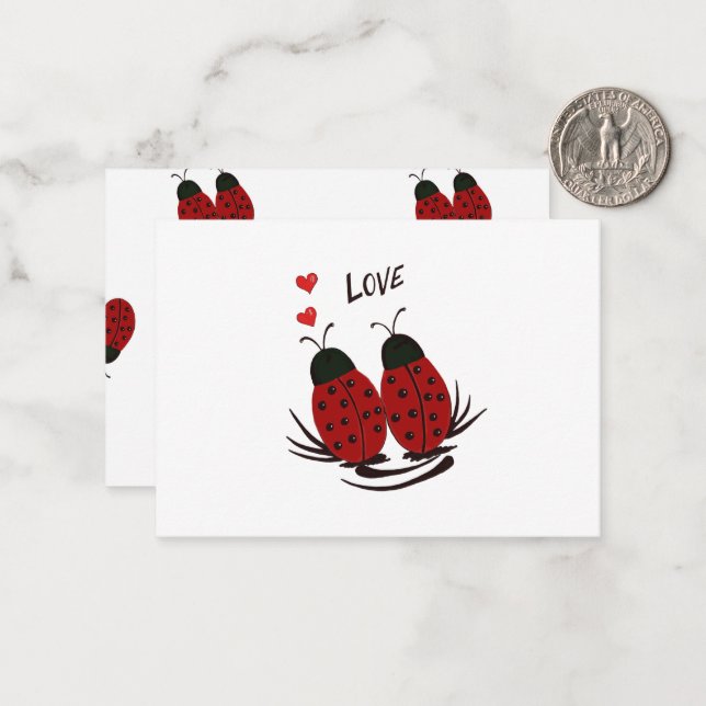 Cartão De Notas Ladybugs (Frente/Verso In Situ)