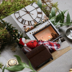 Cartão De Notas Lareira Aconchegante Natal Papai Noel Feliz Natal