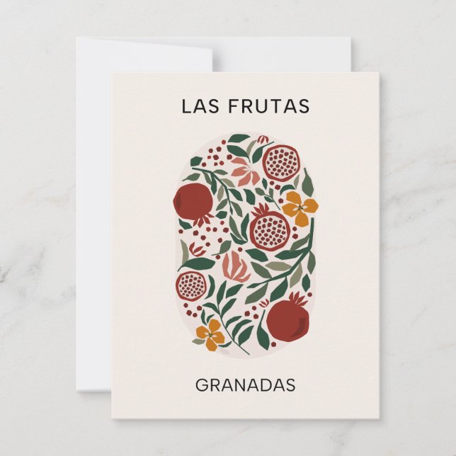 Cartão De Notas Las Frutas: Granadas - Mercado Pomegranato (Frente)