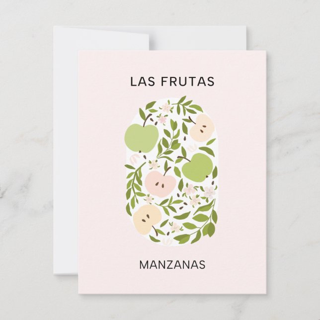 Cartão De Notas Las Frutas: Manzanas - Mercado da Apple (Frente)