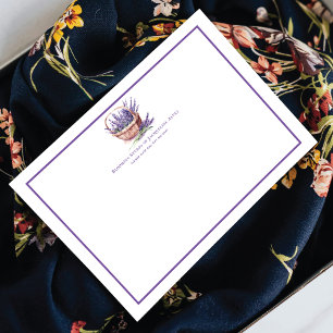 Cartão De Notas Lavanda de Compro de Flor de Aquarela Moderna